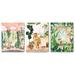 East Urban Home Neutral Boho Travels by Sabina Fenn - 3 Piece Painting Print Set on Paper in Green/Pink/White | 14 H x 33 W x 1.75 D in | Wayfair