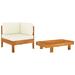 Millwood Pines 2 Piece Patio Lounge Set w/ Cushions Acacia Wood in White/Brown | 67 W in | Wayfair AB8EA486272B446DB602971ECB2BE254