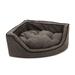 Snoozer Pet Products Luxury Primeaux Corner Bolster Dog Bed Polyester/Suede/Cotton in Black/Blue/Brown | 12 H x 25 W x 25 D in | Wayfair 24080