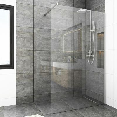 Walk in Duschwand Duschabtrennung Nano Beschichtung esg 8mm Glas Walk in Dusche mit Stabilisator Image
