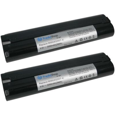 Trade-shop - 2x Hochleistungs Ni-MH Akku, 9,6V / 3000mAh ersetzt Makita 191681-2, 192533-0, Image
