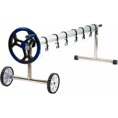 Fahrbares Edelstahl Aufrollsystem für Pool Planen von 300 - 570 cm - Zelsius Image