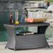 Berkeley Outdoor Wicker Side Table with Umbrella Hole by Christopher Knight Home - 19.5"H x 34"W x 22"D