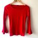 J. Crew Tops | J Crewbell Sleeve 3/4 Top Size Xs | Color: Red | Size: Xs