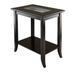 Genoa Rectangular End Table with Glass Top and shelf - Winsome Wood 92419