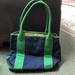 J. Crew Bags | J Crew Canvas Tote Side Snaps To Make Smaller | Color: Blue/Yellow | Size: Os