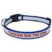 Reflective Personalized Blue Dog Collar with Custom Embroidered, Large
