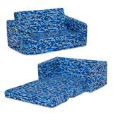 Cozee 2-in-1 Wide Convertible Sofa to Lounger in Blue Camo - Delta Children 208220W-5061