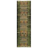 "Liora Manne Marina Tribal Stripe Indoor/Outdoor Rug Green 23""x7'6"" - Trans Ocean Import Co MNAR8805706"