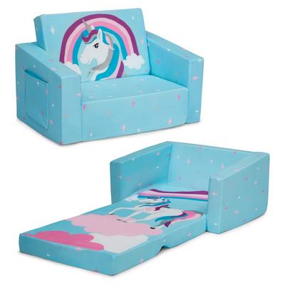 Cozee 2-in-1 Convertible Sofa to Lounger in Blue Unicorn - Delta Children 208220-5060