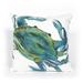 "Liora Manne Visions III Blue Crab Indoor/Outdoor Pillow Sea 20"" Square - Trans Ocean Import Co 7SC2S419103"