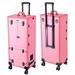 Byootique Professional Rolling Metal Makeup Organizer Metal in Pink | 37.8125 H x 15.9375 W x 11 D in | Wayfair 12MKC023-LED-12.V2