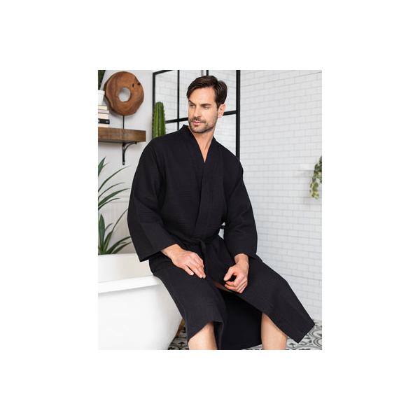 lotus-linen-waffle-robes---lightweight-cotton-spa-bathrobe-polyester-cotton-blend-|-1-w-in-|-wayfair-lts-7023-blk-s-men/