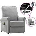 Fauteuil de massage électrique Chaise de massage Fauteuil Design Fauteuil Relax Gris clair Tissu