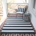 Gray/White 63 x 0.2 in Area Rug - Highland Dunes Gonsalez Striped Charcoal/Off-White Indoor/Outdoor Area Rug, | 63 W x 0.2 D in | Wayfair