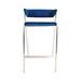 Mercer41 26" Counter Height Brushed Stainless Steel Barstool Upholstered/Velvet/Metal in Blue/Brown/Gray | 35 H x 18 W x 21 D in | Wayfair