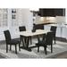 Red Barrel Studio® 4 - Person Acacia Solid Wood Dining Set Wood/Upholstered in Brown | 30" H x 60" L x 36" W | Wayfair