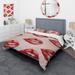 Designart 'Red Woman Lips Pattern' Modern Duvet Cover Set