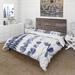 Designart 'Navy Blue Eucalyptus I' Traditional Duvet Cover Set