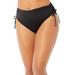 Plus Size Women's Virtuoso Ruched Side Tie Bikini Bottom by Swimsuits For All in Black (Size 12)