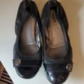 Coach Shoes | Coach Black Stretch Flats, Sz 8 | Color: Black/Silver | Size: 8