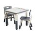 ECR4Kids Dry-Erase Square Activity Table w/ 2 Chairs, Adjustable, Kids Furniture, 3-Piece Plastic in Gray/White | 22.8 H x 23.6 W in | Wayfair