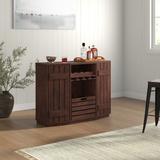 Sand & Stable™ Lexie Slatted Bar Cabinet Wood in Brown | 35 H x 15.75 D in | Wayfair FC17A0FDED804895A2175625FCC75081