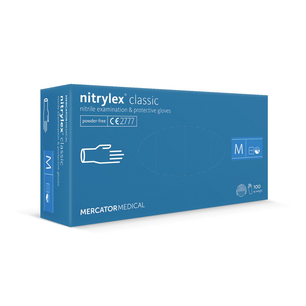 ETERNASOLID Nitril Handschuhe puderfrei in Blau MERCATOR, Gr.M - 1000 Stück Image
