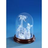 2 Clear Brown Sm. Nativity Dome Christmas LED Nativity Set Decor 6"