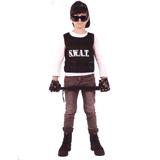 Black and White Swat Team Boy Child Halloween Costume - Small