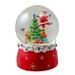 6 Santa Decorating a Christmas Tree Musical Snow Globe Tabletop Decor
