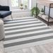 Indoor/Outdoor Handwoven Striped Cabana Style Area Rug - 81.5"W x 60"D x 0.375"H