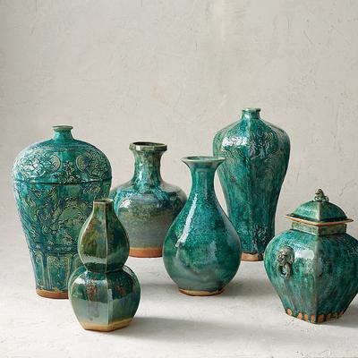 Vert de Chine Ceramic Vases and Jars - Lidded Temple Jar - Frontgate