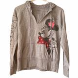 Disney Tops | Disney Minnie Mouse Walt Disney Hoodie Gray Large | Color: Gray | Size: L