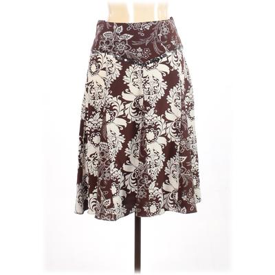 Karen Millen Silk Skirt: Brown Floral Bottoms - Size 6