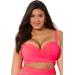 Plus Size Women's Crisscross Cup Sized Wrap Underwire Bikini Top by Swimsuits For All in Hot Pink (Size 18 D/DD)