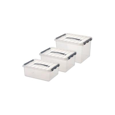BRB 9er Set Clipboxen, 12 Liter, 15 Liter und 22 Liter, transparent, Polypropylen-Kunststoff (PP) Image