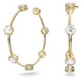 Swarovski Hoop, Pair of White Crystal, Gold Tone Plated Hoop Earrings, from the Constella Collection
