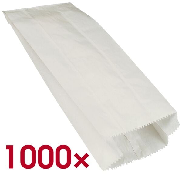 Papstar 1000 Papierfaltenbeutel gefädelt weiß - 24 x 10 x 5 cm weiß Image