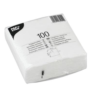 Papstar 1200 Servietten 1-lagig weiß - 33 x 33 cm weiß, 33x33 cm