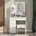 Vanity Set With Mirror and Lamp Home Makeup Dressing Table with Stool