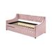 ACME Lianna Upholstered Twin Daybed with Trundle in Pink