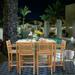 Chic Teak 7 Piece Teak Wood Maldives Patio Bistro Bar Set, 55" Bar Table, 2 Bar Chairs with Arms and 4 Armless Bar Chairs