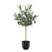 24in Petite Artificial Olive Tree in Black Pot - 24" H x 14" W x 14" DP