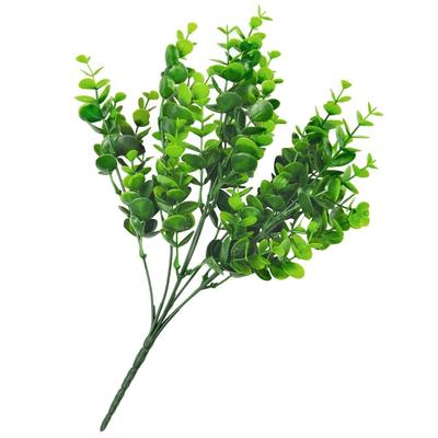 1 Pk, Faux Eucalyptus Short Greenery Bush Bundle - Green