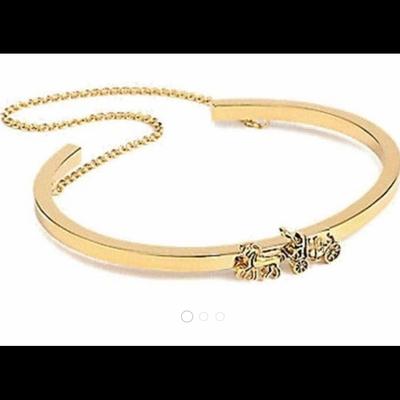 Coach Jewelry | Coach Horse And Carriage Double Chain Cuff | Color: Gold | Size: Os