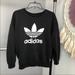 Adidas Tops | Adidas Trefoil Black Crewneck Sweatshirt Size S | Color: Black/White | Size: S