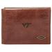 Men's Fossil Brown Virginia Tech Hokies Leather Ryan RFID Execufold Wallet