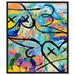 Abstract 'Ridet Amor By Tiago Magro' Paint By Oliver Gal Wall Art Print Canvas in Blue/Yellow | 20 H x 45 W x 1.5 D in | Wayfair