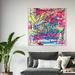Abstract 'Pinkish Dive By Tiago Magro' Paint By Oliver Gal Wall Art Print Canvas in Pink/Yellow | 40 H x 40 W x 2 D in | Wayfair